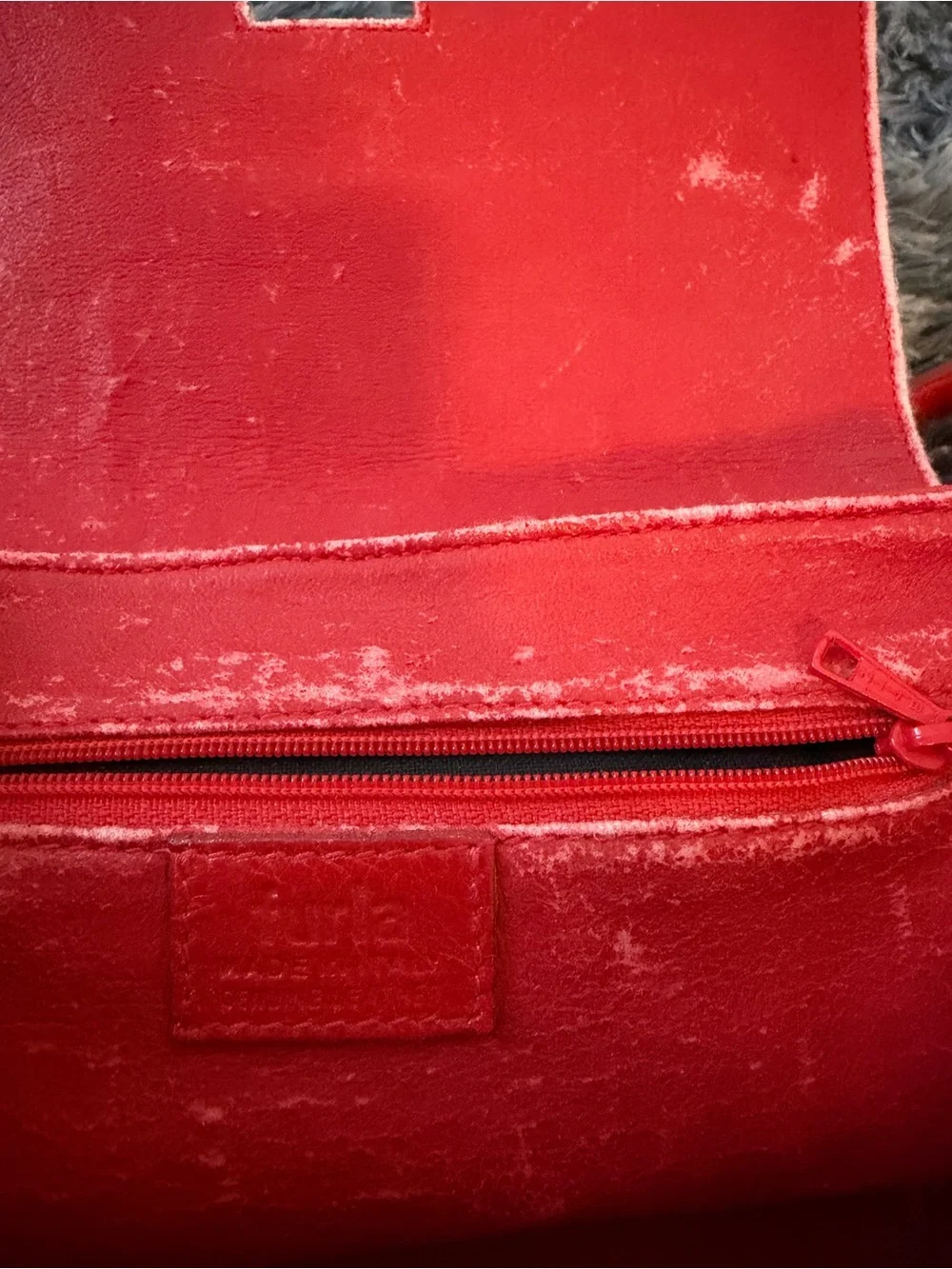 Vintage FURLA Red Leather Crossbody Bag Made in Italy Turnlock Shoulder Purse